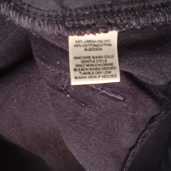 Loft Marisa Linen Blend Pants Size 10 Mid Rise Tapered Leg Navy Blue Color - Picture 6 of 10